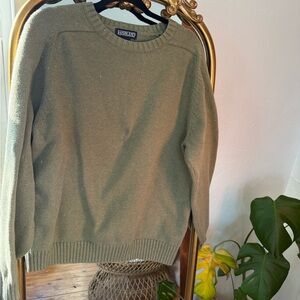 Lands' End Men's Crewneck Sweater in Olive